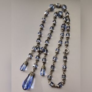 Antique Czech Art Deco Faceted Glass Necklace